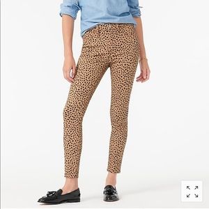 NWT J. Crew Leopard Dot 9”Toothpick Brown Black